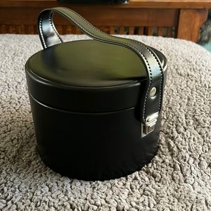 Black pill box makeup bag